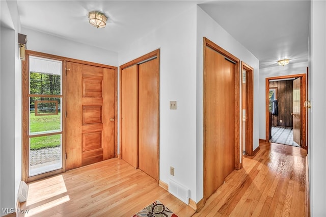 entrance foyer featuring light hardwood / wood-style floors