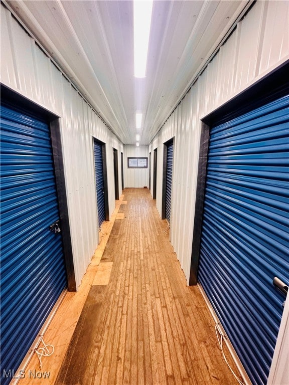 hallway featuring light wood-type flooring