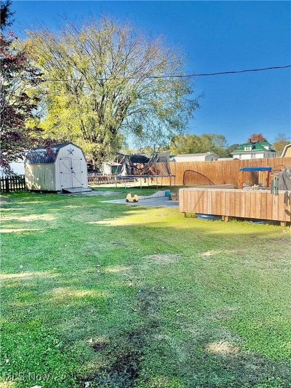 view of yard with a shed