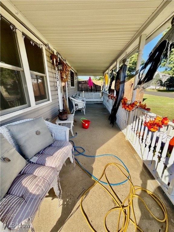 view of patio featuring covered porch