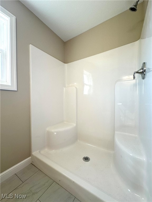 bathroom featuring walk in shower