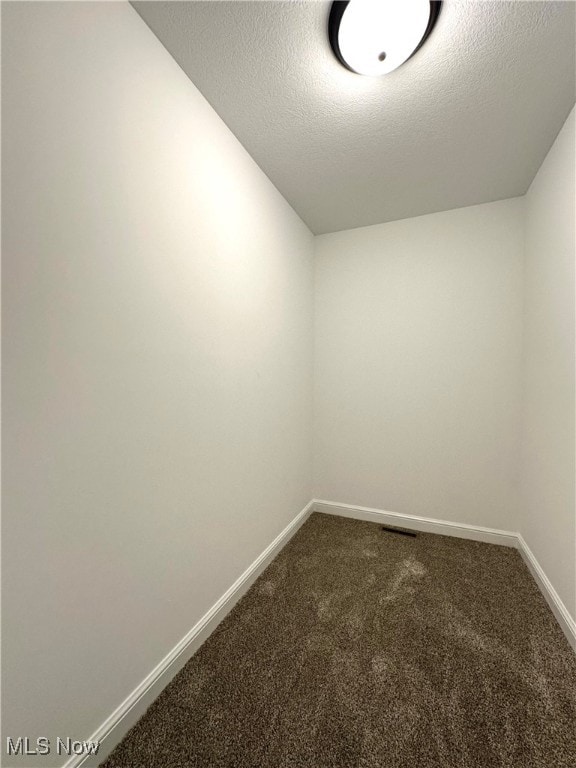 spare room with carpet flooring and a textured ceiling