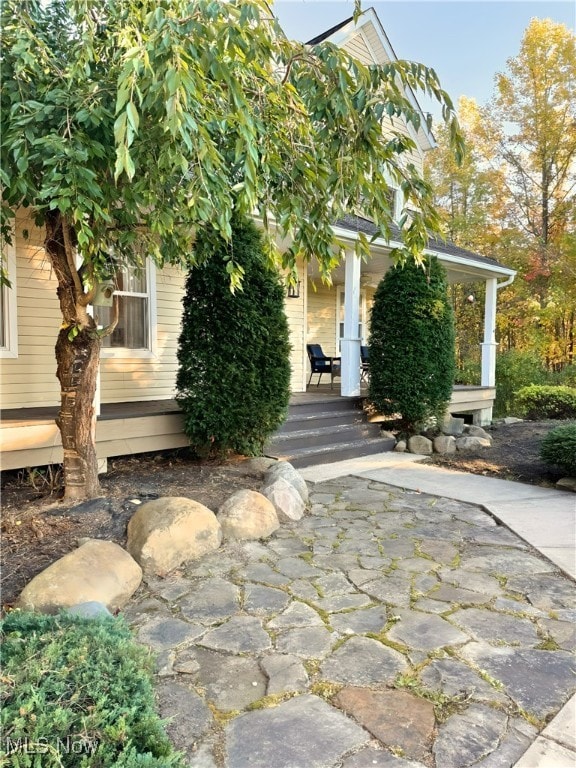 view of patio featuring covered porch