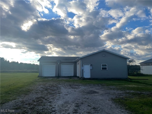 exterior space with a yard