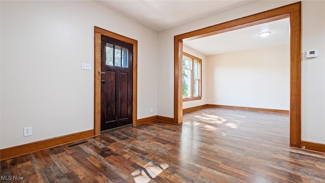 entryway featuring dark hardwood / wood-style flooring