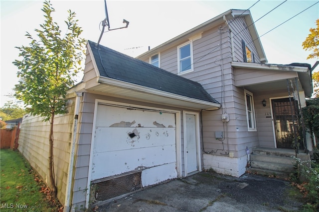 view of home's exterior featuring a garage