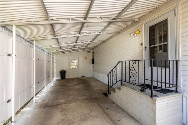 view of garage