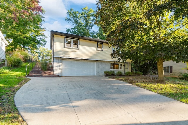 view of front of house with a garage