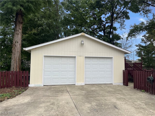 view of garage