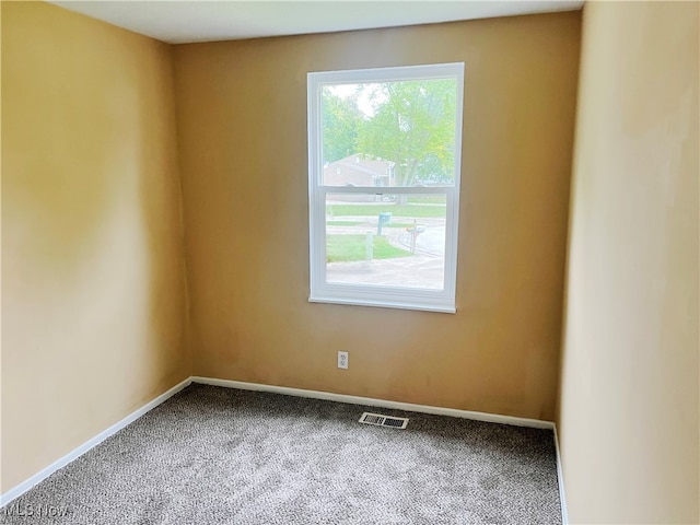 view of carpeted spare room