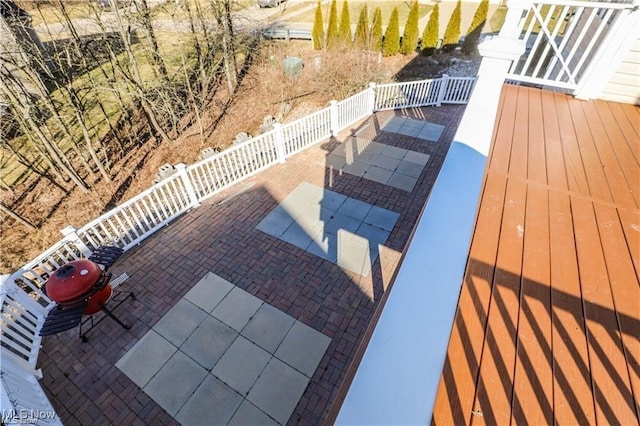 deck featuring a patio area