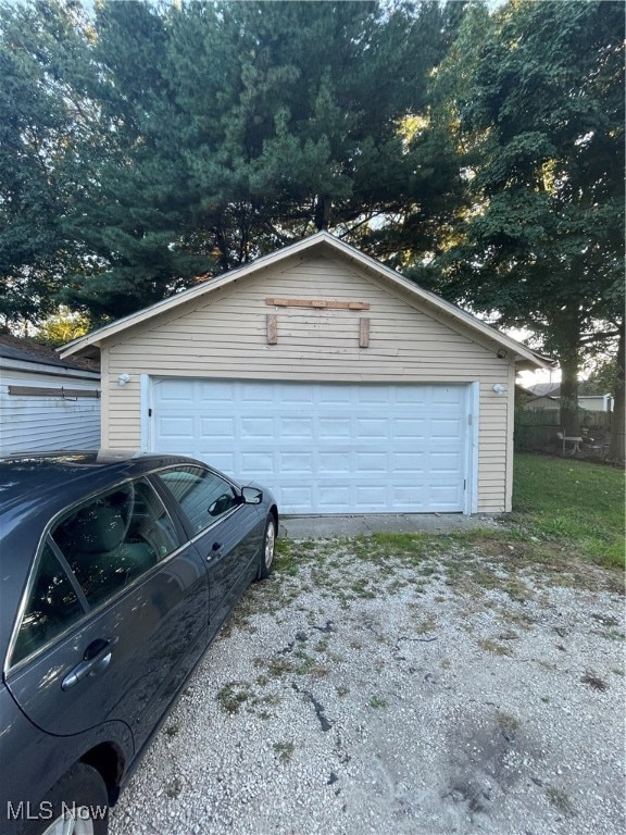 view of garage