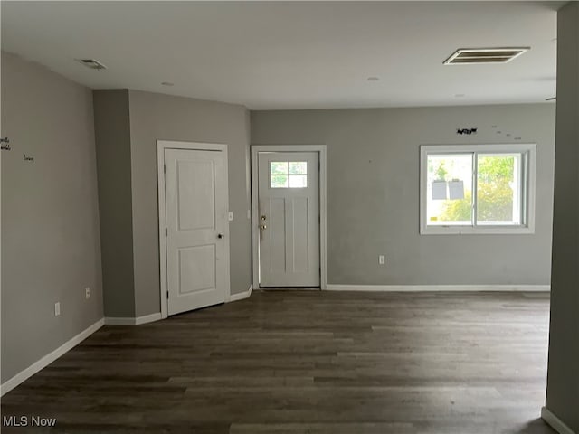 entrance foyer featuring dark hardwood / wood-style flooring