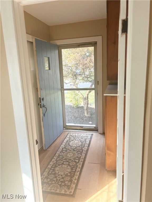 entryway featuring light hardwood / wood-style flooring