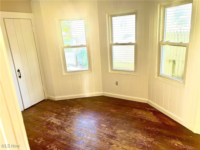 empty room featuring dark wood-type flooring