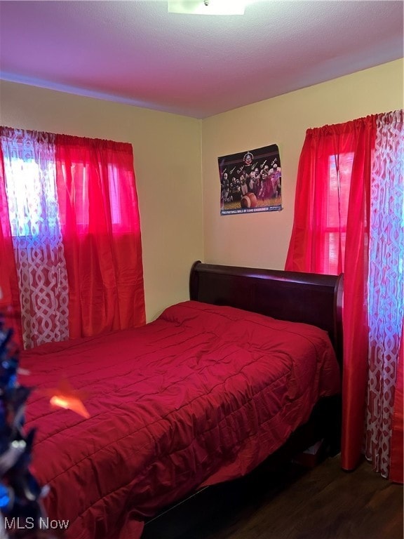 bedroom with hardwood / wood-style flooring