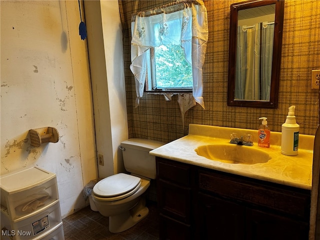 bathroom with vanity and toilet