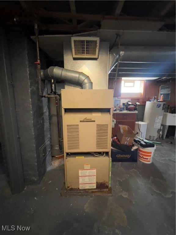 interior space with gas water heater