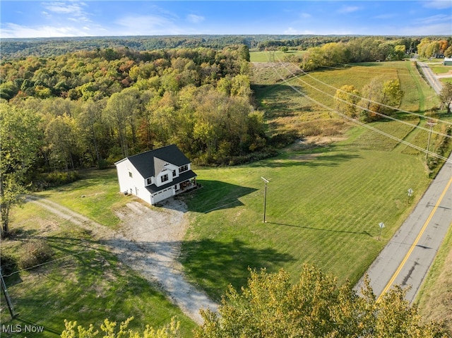 drone / aerial view featuring a rural view