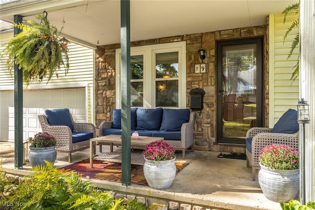 view of patio with a porch