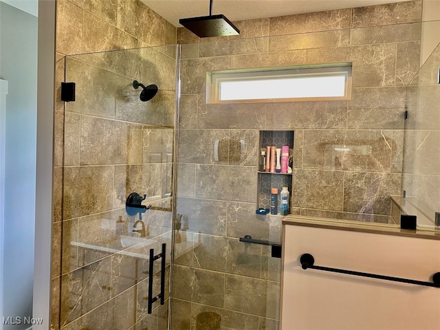 bathroom with an enclosed shower