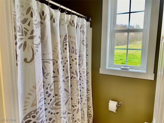 bathroom featuring walk in shower