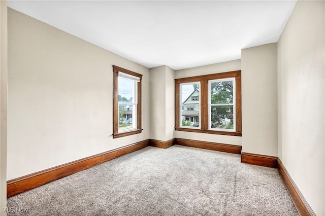 view of carpeted spare room