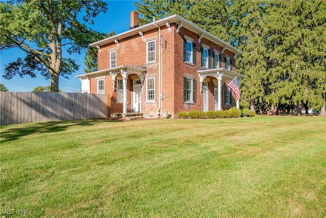 italianate house with a front yard