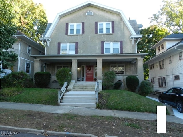 view of front of home with covered porch