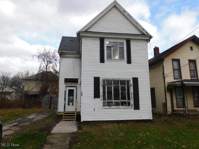 front facade with a storage unit