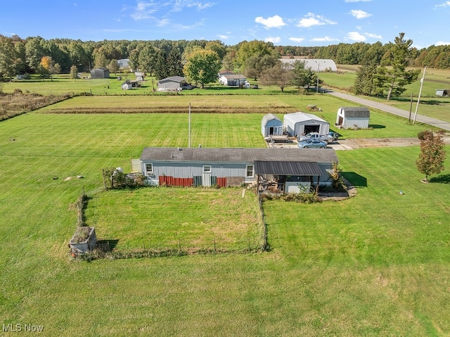 drone / aerial view featuring a rural view