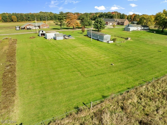 bird's eye view featuring a rural view