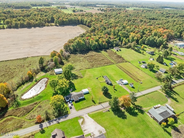 drone / aerial view featuring a rural view