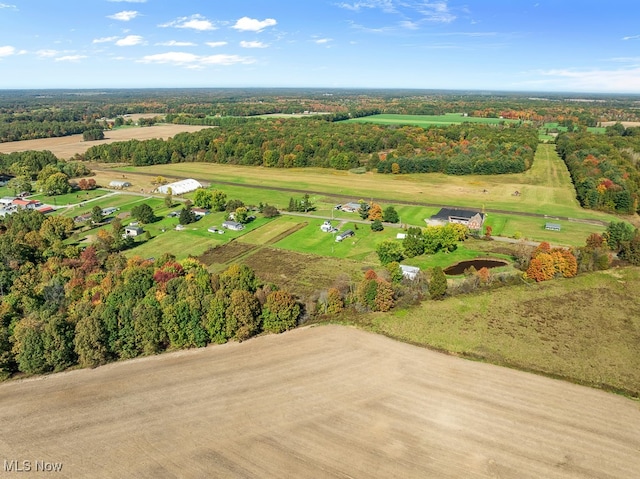 drone / aerial view featuring a rural view