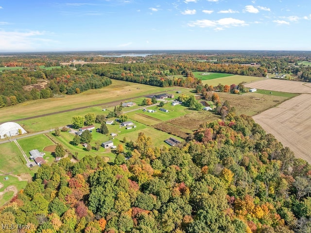 aerial view with a rural view