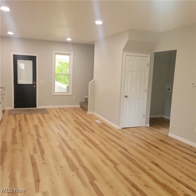 interior space with light wood-type flooring