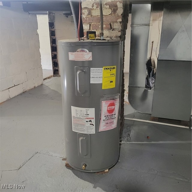 utilities with electric water heater and heating unit