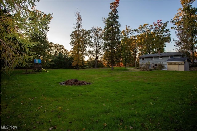 view of yard featuring a playground