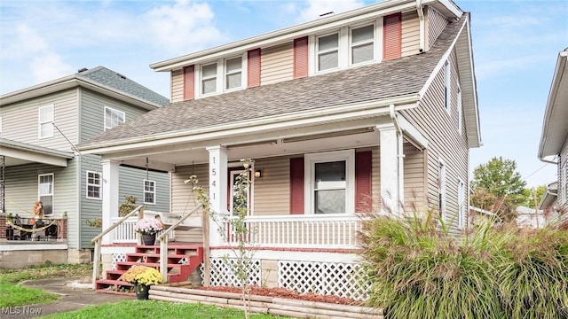 view of front of property featuring a porch