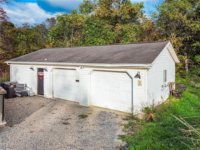 view of garage