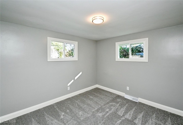 carpeted empty room featuring plenty of natural light