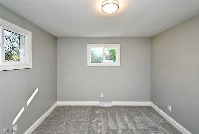 carpeted spare room with plenty of natural light