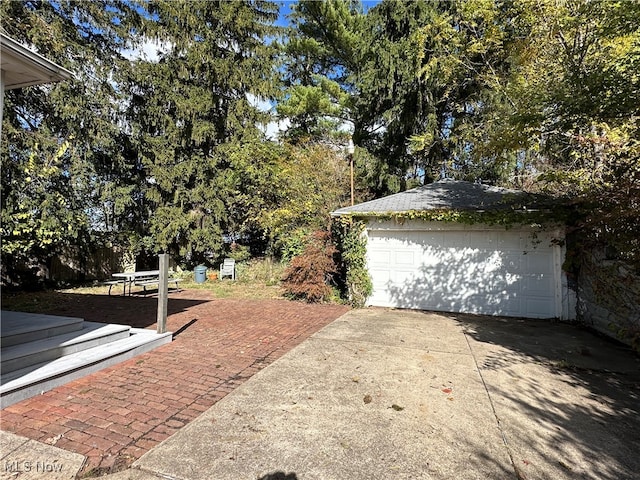 view of garage