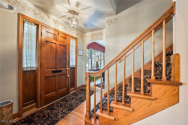 foyer featuring light hardwood / wood-style flooring