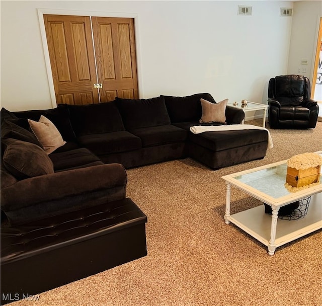 view of carpeted living room