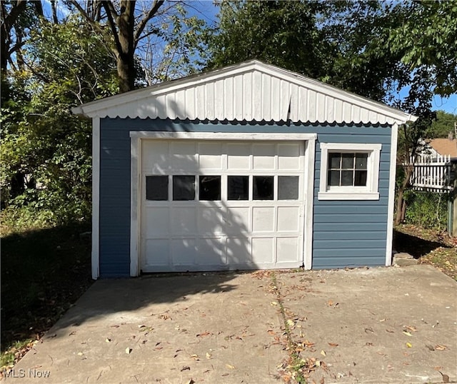 view of garage