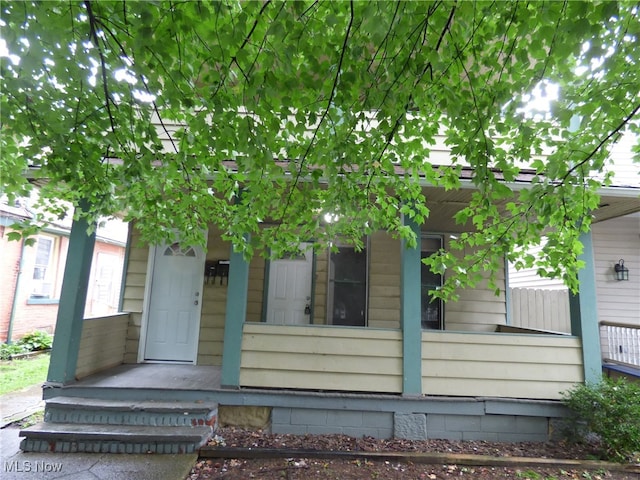 exterior space with covered porch