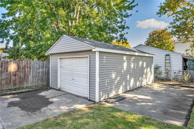 view of garage