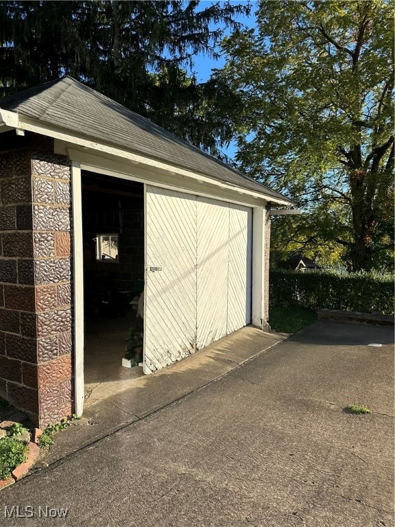 view of garage