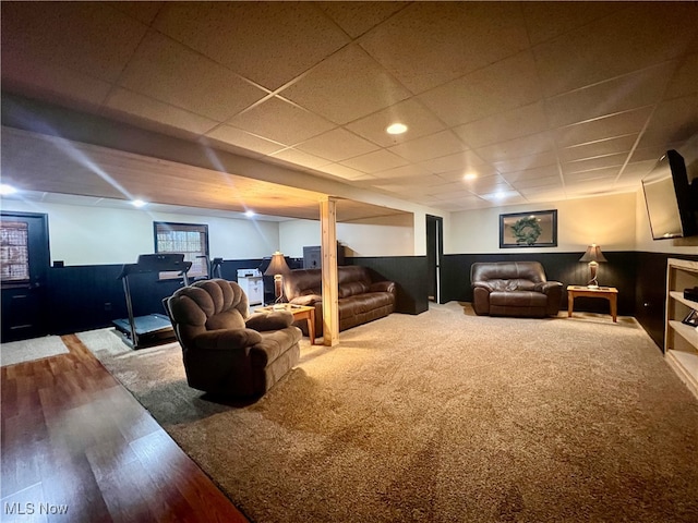 living room featuring hardwood / wood-style floors